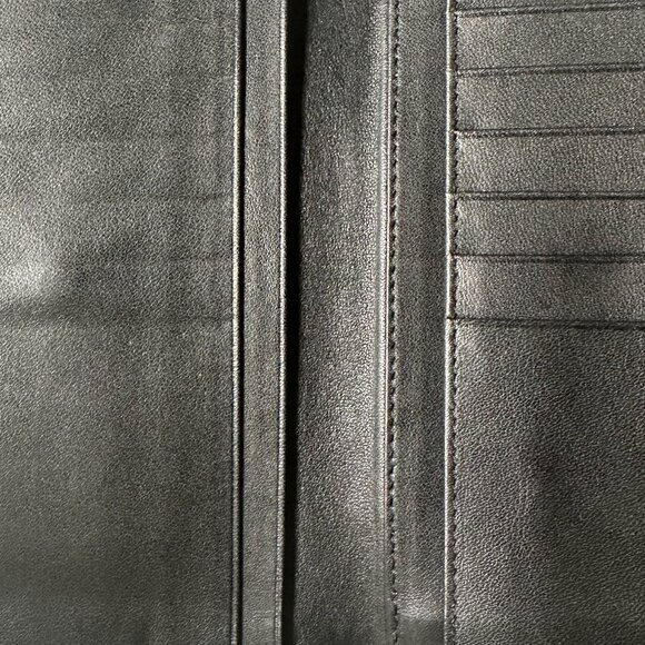 DKNY LARGE LEATHER WALLET MULTI POCKETS BLACK - Picture 5 of 7